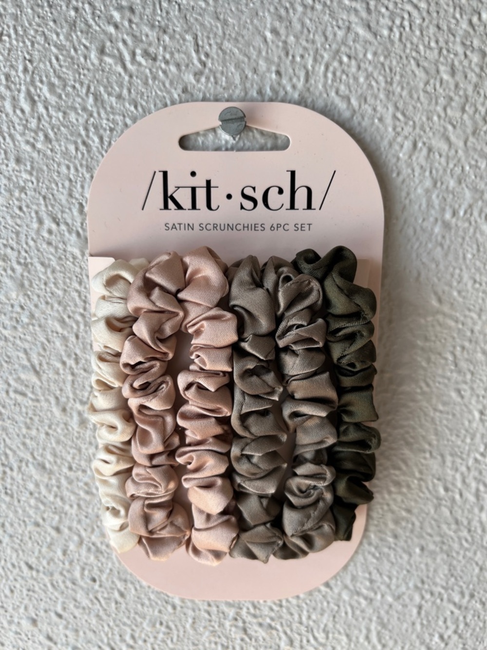 Kitsch Satin Scrunchies 6-Pack in Cream, Blush & Taupe Shades